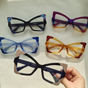 Elegant cat-eye blue light blocking glasses frames in multiple trendy color variants