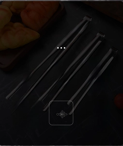 Macro shot of 304 stainless steel food tongs with non-slip serrated edge and durable finish