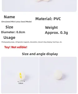 Macro shot of 0.8cm PVC miniature lotus seeds for DIY dollhouse crafts and decor
