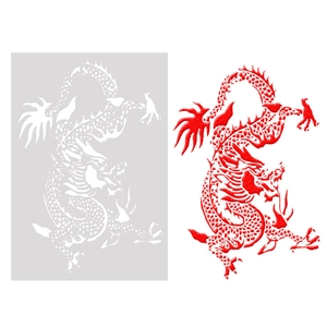 Dragon pattern stencil tool for coffee foam art and DIY painting on white background