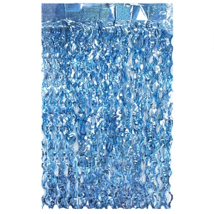 Close-up of blue ocean-themed wavy foil fringe curtain background for party decor