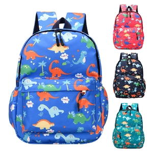 Kids Cartoon Dinosaur Print Backpack Durable Oxford Cloth Lightweight Breathable School Bag For Kindergarten Boys Girls