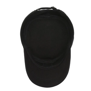 Casquette militaire noire pour homme avec coutures de qualité et style décontracté chic
