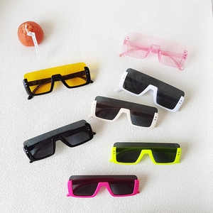 Kinder Sonnenbrille UV Schutz Übergroße Quadratische Flache Oberseite Harzrahmen PC Linse Street Fashion Brille Für Jungen Mädchen