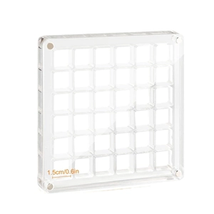 Clear 36-grid acrylic storage box for beads and nail art with magnetic closure