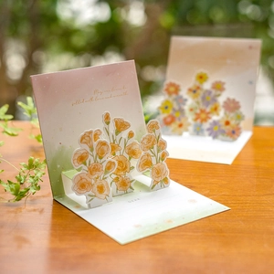 3D Pop Up Greeting Cards Floral Cardstock With Envelope And Sticker For Birthday Mother Day Teacher Thank You Gift