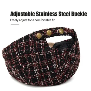 Tweed newsboy cap with adjustable stainless steel snap buttons for a perfect fit