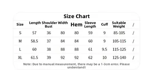 Tableau détaillé des tailles pour veste de sport ajustée femme allant du S au XL
