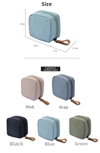 Mini square makeup pouch dimensions 10x10x5cm in five colors with side handle