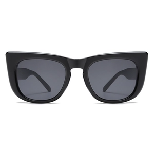 Classic oversized black square frame sunglasses with a glossy finish for a modern look