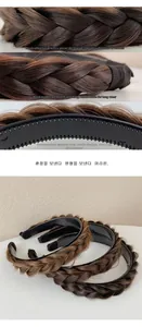 Detail of fishtail braid headband showing hand-woven texture and non-slip inner teeth