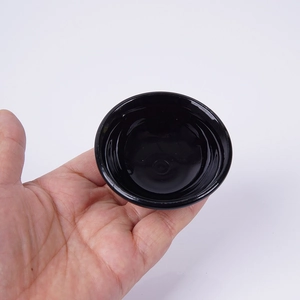 Miniature Japanese ramen bowl model in glossy black melamine for DIY dollhouse kitchen