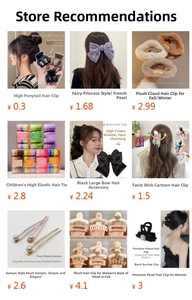 Detailed collage of various milk coffee hair accessories and decorative fashion clips