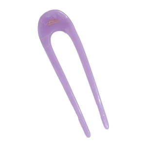 Minimalist light purple jelly acetate U-shaped hair fork with golden France Handmade text