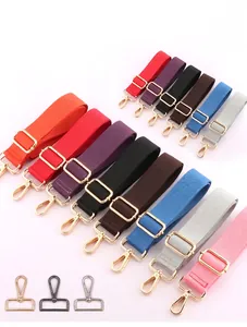 Adjustable wide replacement crossbody bag strap with colorful woven fabric and metal buckles