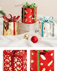 Christmas glowing gift box decorations, festive LED light ornaments for holiday home tree decor