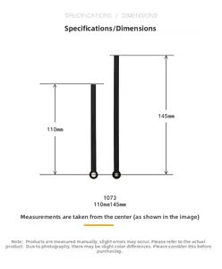 Detailed measurement of black metal clock hands 110mm and 145mm for DIY repairs