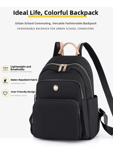 Dettaglio dello zaino da pendolare leggero e impermeabile con tasche multiple a zip