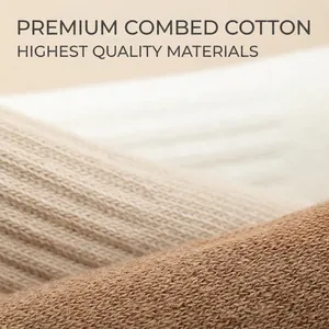 Men's premium combed cotton crew socks in solid earth tones with rib knit texture