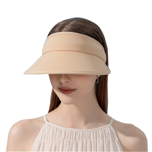 UPF50+ sun protection visor in khaki with wide brim for summer outdoor fashion