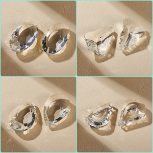 Transparent Faceted Glass Charms Pendants Teardrop Oval Shape For Jewelry Making DIY Earrings Necklaces Suncatcher Decor