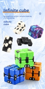 Detail of colorful infinite cubes with metal hinges for stress relief and folding