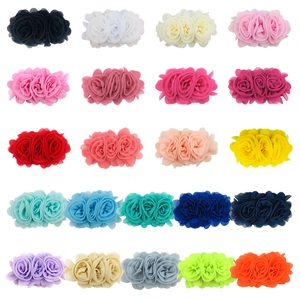 Handmade Chiffon Rose Fabric Flowers Cluster Strip DIY Hair Accessories For Headbands Dresses Decoration Girls Boutique Style