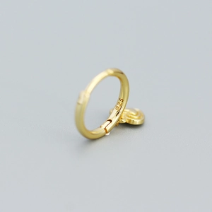 Minimalist gold heart earrings with 925 silver hallmarks and elegant cloud charm