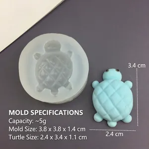 Detail of a turtle silicone mold with clear texture for DIY resin and baking crafts