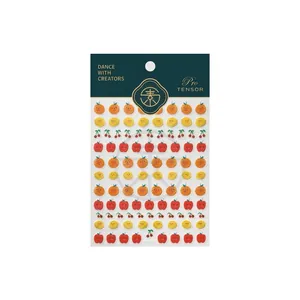 Japanese fruit themed cartoon nail stickers with orange lemon and cherry patterns