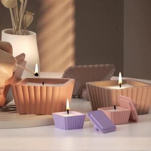 Moules en silicone rayés pour bougies parfumées et boîtes de rangement en plâtre
