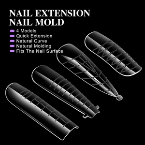 Clear dual nail forms with 4 shapes and scale marks for quick extension and natural fit