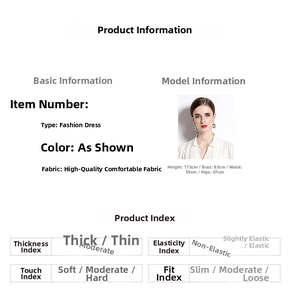 Tableau des tailles pour robe blanche brodée ajustée avec mensurations du mannequin