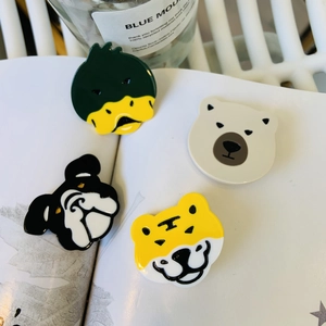 Cute Acetate Cartoon Animal Hair Clips For Women Kids Y2K Dopamine Tiger Bear Duck Dog Handmade Bangs Side Clips Hairpin Jewelry