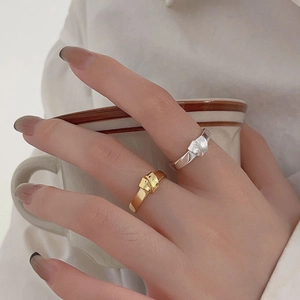 925 Sterling Silver Knot Ring Adjustable Open Band Minimalist Korean Style Finger Rings Fashion Jewelry For Women
