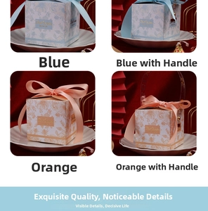 Detail of luxury wedding favor boxes with gold foil Best Wishes text and bow ribbons