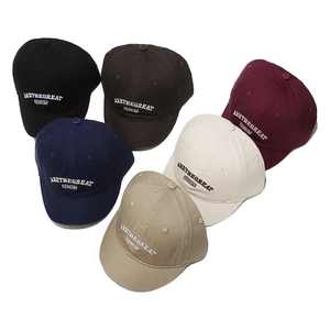 Short brim baseball caps with letter embroidery in six assorted colors for sports