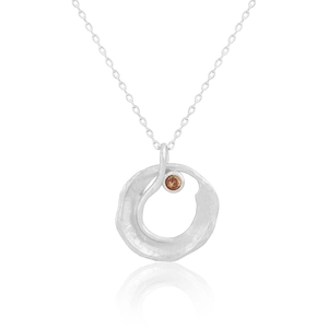 925 Sterling Silver Necklace With Freshwater Pearl And Zircon Irregular Circle Pendant Double Layer Minimalist Jewelry For Women
