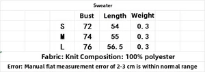 Detailed size chart for the knit corset top showing chest and length measurements