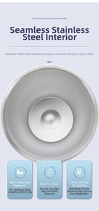 Detailed close-up of seamless 304 stainless steel interior liner for 16oz travel mug