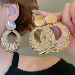 Boucles D'oreilles Créoles Rondes Évidées Pour Femmes Avec Tige En Argent Sterling 925 Bijoux Géométriques