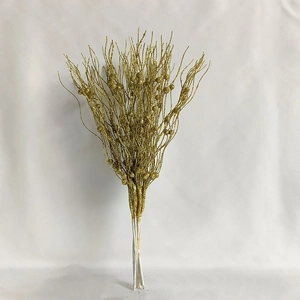 Detailed view of 43cm sparkling gold glitter stems for Christmas and wedding decoration