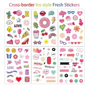 Fresh Cartoon Decorative Stickers Self Adhesive Aesthetic Decals For DIY Scrapbooking Journaling Arts Crafts