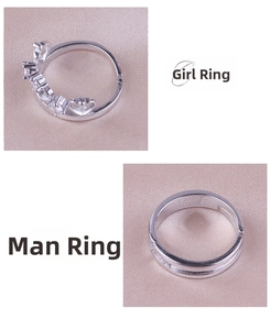 Detailed comparison of crown heart women's ring and minimalist men's silver couple rings