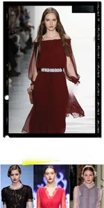Detail of luxury elastic waist belt with silver rhinestones on a burgundy evening dress