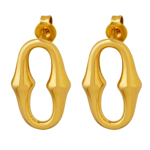 Boucles d'oreilles pendantes dorées en forme de U et fer à cheval au style minimaliste