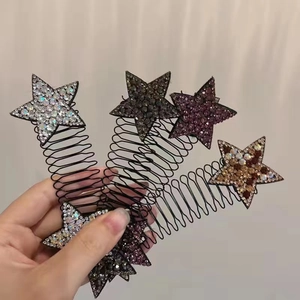 Sparkling rhinestone star hair comb set for elegant styling and invisible hair fixing