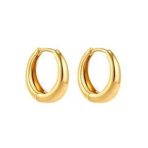 Classic 18K gold-plated chunky waterdrop hoop earrings with a polished metal finish