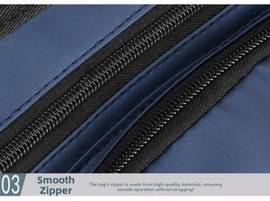 Close-up of smooth nylon zippers and fine stitching on the waterproof tactical waist bag