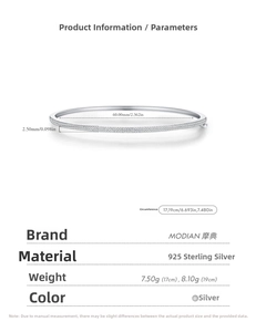 Detailed size guide for the 925 sterling silver bangle with 17cm and 19cm specifications